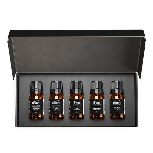 AirScent Hotel Diffuser Oil Gift Set Featuring Hotel Spa Scents - 10 mL, 0.34 fl oz Fragrance Oil Gift Set - Inspired by Acqualina, Four Seasons, My Way, The White Tea Hotel and Others