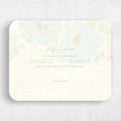 Blue Rounded Wedding Save the Date - Elidure Landscape