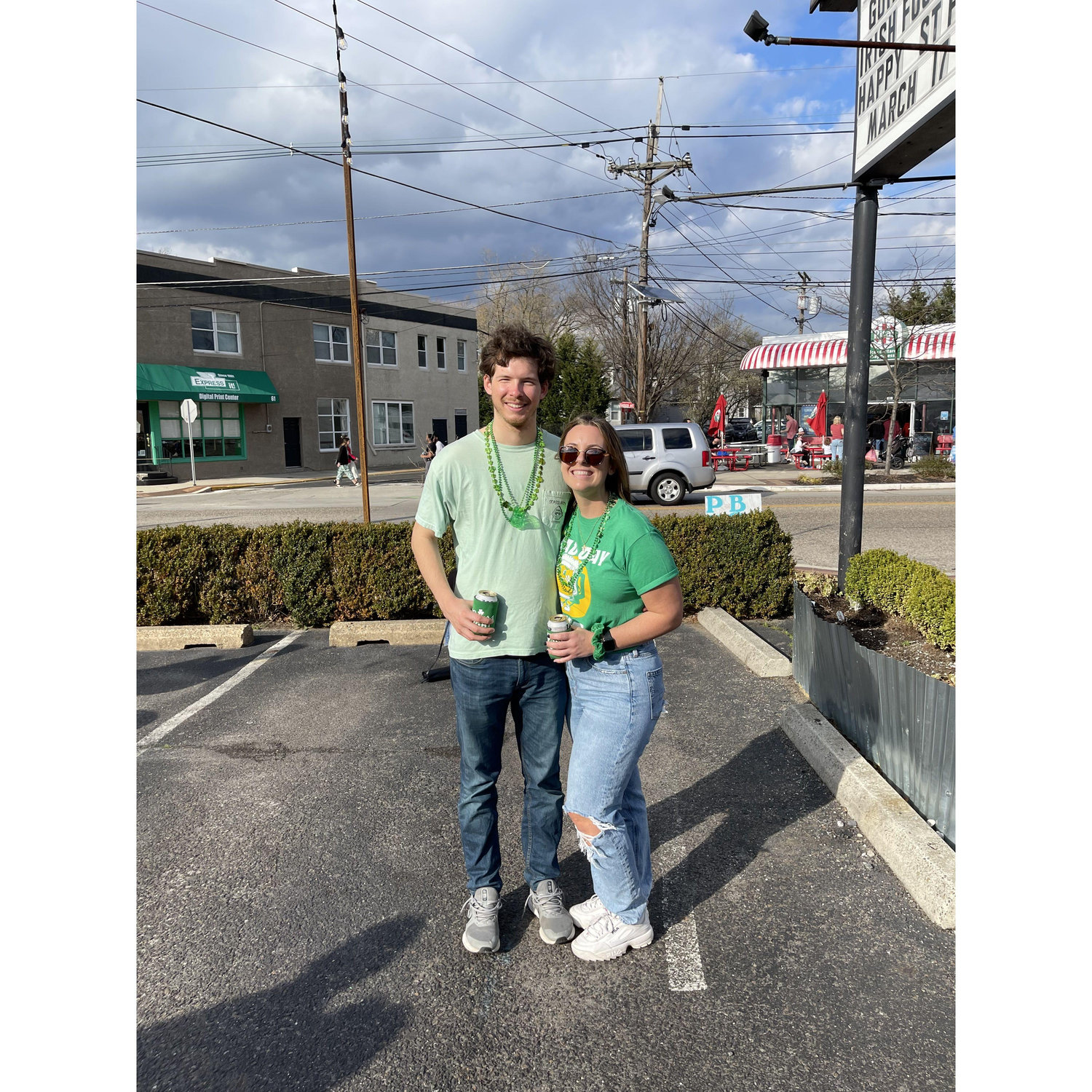Karly & Sean's first picture together! And the first time he met the "Manzo Clan" (March 2022)
