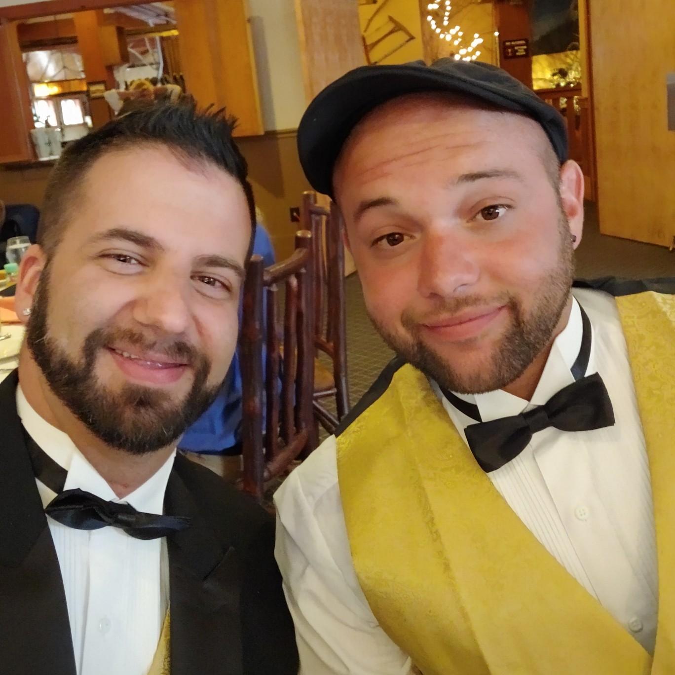 May 29, 2021 - These 2 great-looking guys attended the vow-renewal ceremony of Shawn's friends Catherine and Chris.