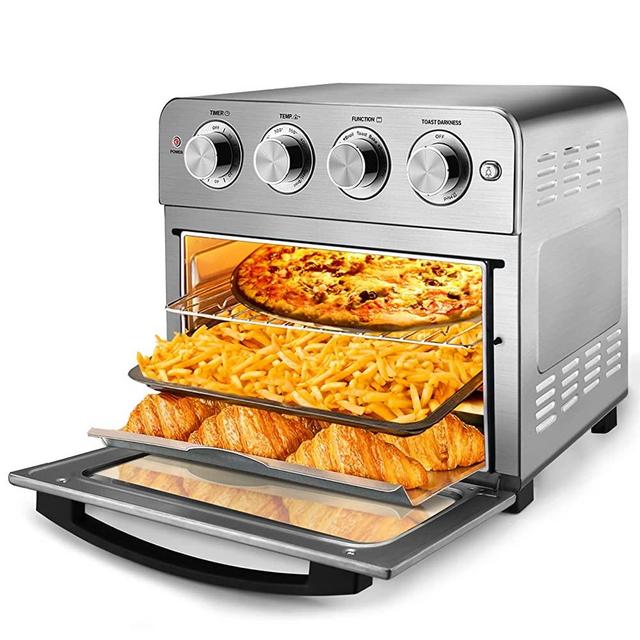 Geek Chef Air Fryer, Air Fryer Oven, 6 Slice 24.5QT Air Fryer Toaster Oven Combo, Roast, Bake, Broil, Reheat, Fry Oil-Free, Extra Large Convection Countertop Oven, Accessories, Stainless Steel, 1700W