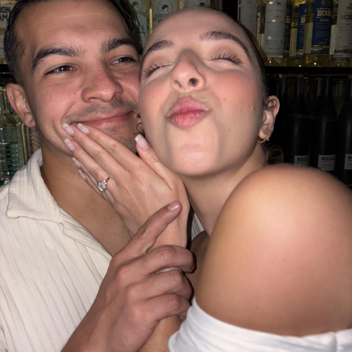 After the proposal Julio took Nina to a surprise lunch with all of her friends and her sister Mia