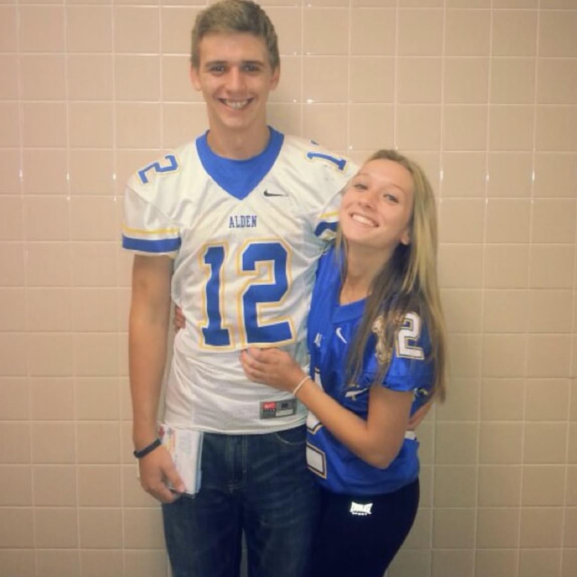 2014. Ashley gets to wear Brandon’s football jersey (it’s a big deal when you’re in high school). Go Bulldogs!