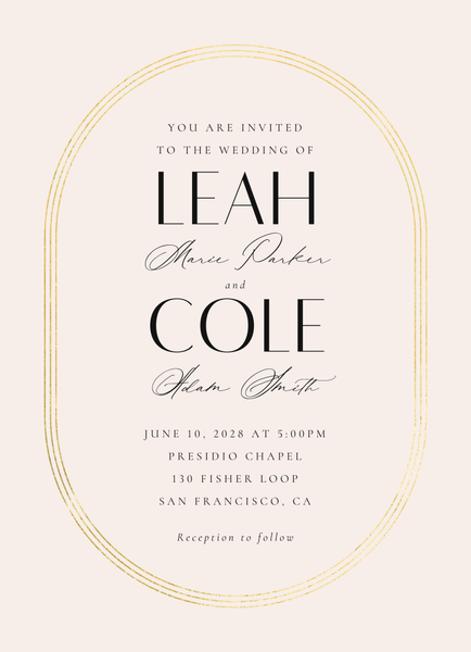 Tatum Portrait Foil | Linen | Zola Wedding Invitations
