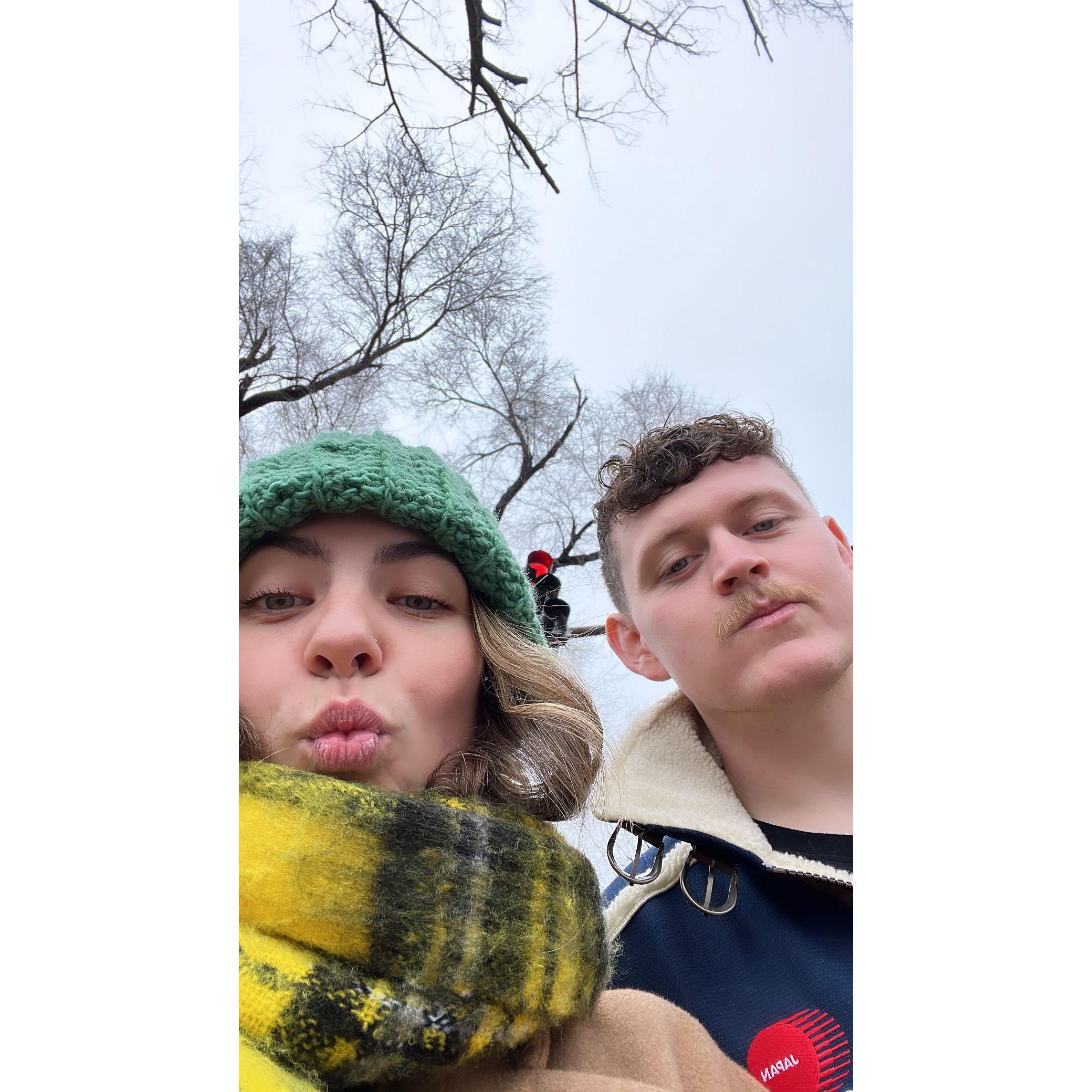 Rayne and Austin enjoying a snowy Chicago day