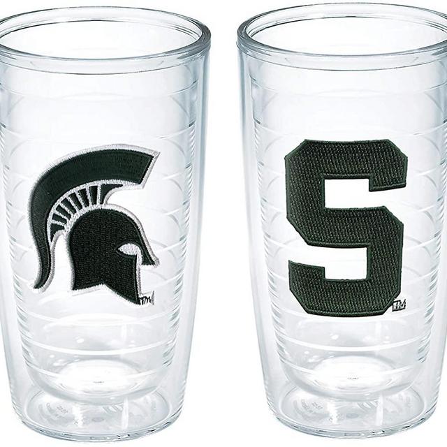 Tervis Made in USA Double Walled Michigan State University MSU Spartans Insulated Tumbler Cup Keeps Drinks Cold & Hot, 16oz Mug - No Lid, Block S