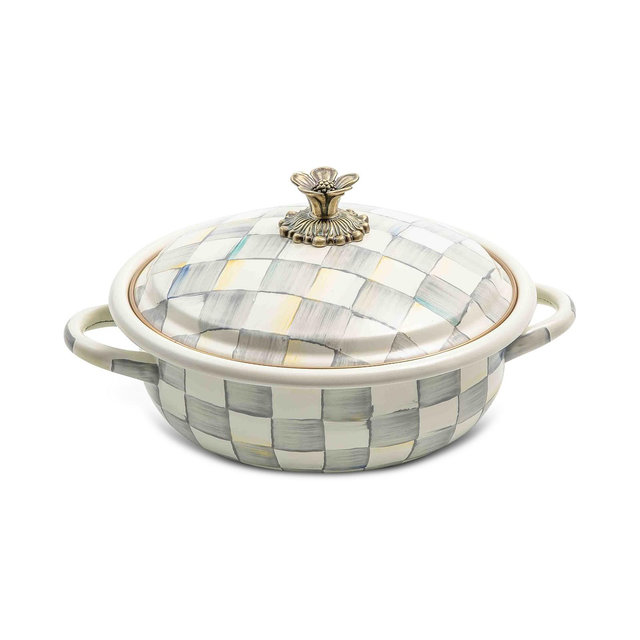 MacKenzie-Childs Sterling Check Medium Casserole Dish