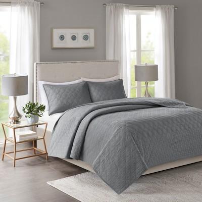 Dark Gray Hollie Coverlet Set (King/California King)