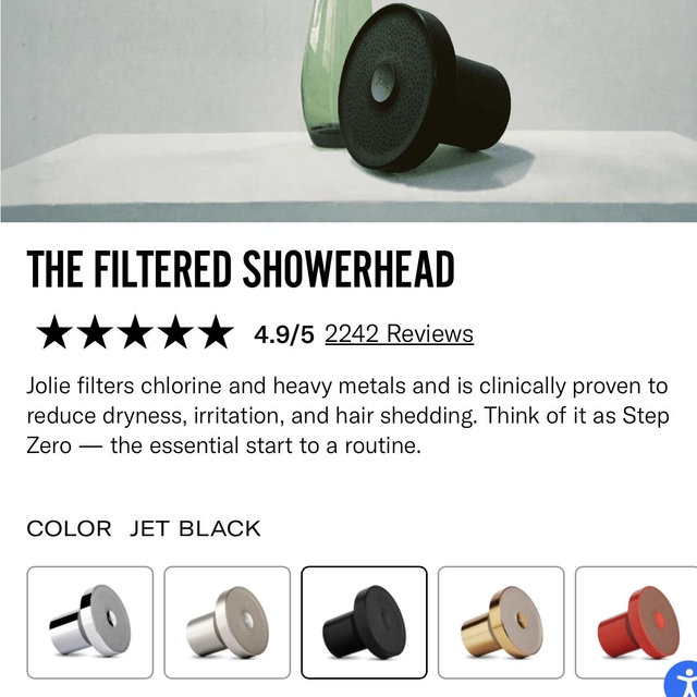 The Jolie Filtered Showerhead Black