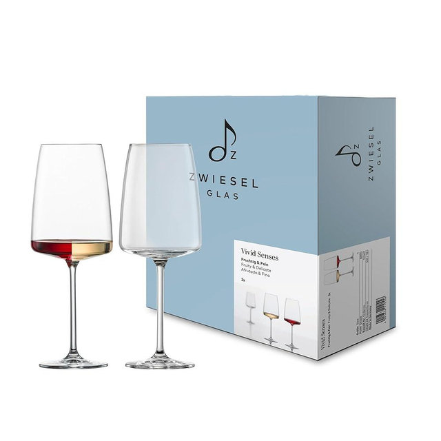 Zwiesel Glas Wine Glass Fruity & Fine Vivid Senses (Set of 2), Filigree Wine Glasses, Dishwasher Safe Tritan Crystal Glasses, Made in Germany (Item No. 122427)