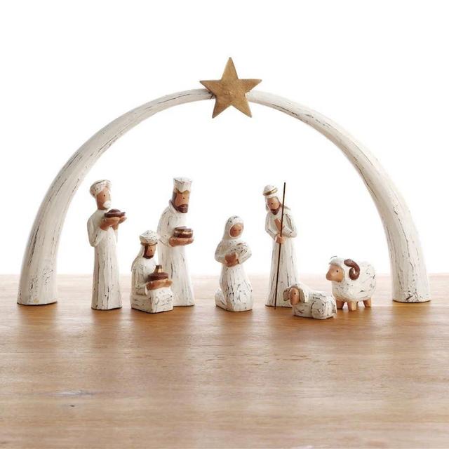 Dear Holidays White Arch Tabletop Nativity Set