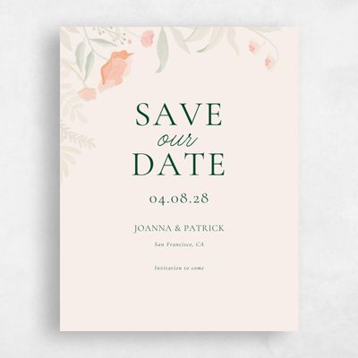 Linen, Beige Wedding Save the Date - Blysse Portrait