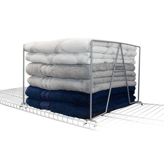 TitanSecure 4 Pack *** New Extra Wide 16 Inch Length*** Silver Wire Shelf Dividers for Closets - Best Closet Organizer Takes Seconds to Install (ONLY FITS 16 INCH Shelving)