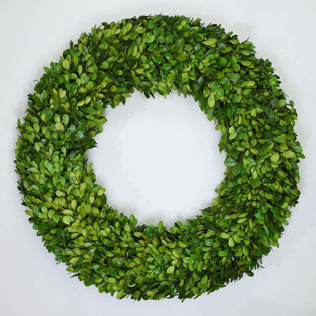 20-Inch Preserved Boxwood Wreath – Real Greenery Indoor Holiday Décor for Christmas, Thanksgiving & Winter – Eco-Friendly, Fade-Resistant by Birbird Decor