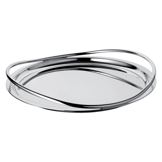 Christofle Silver-Plated Round Serving Tray - 15 in" Vertigo