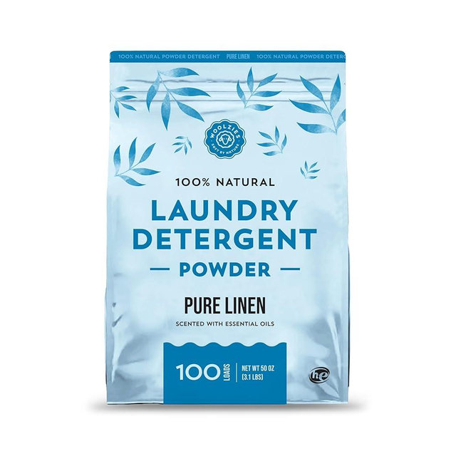 Woolzies Natural Laundry Powder Detergent Soap Scented with Pure Essential Oils Extra Strength Biodegradable Formula, Safe for Sensitive Skin 100 Loads. (Pure Linen)
