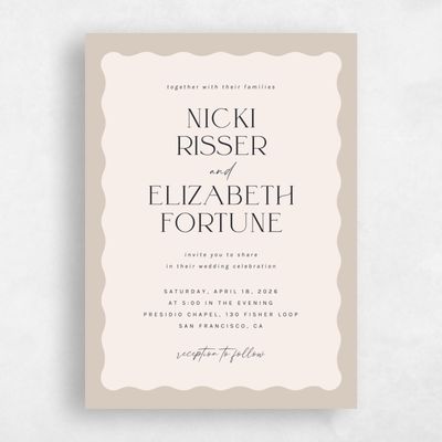 Multi-Colored Wedding Invitation - Spencer Portrait