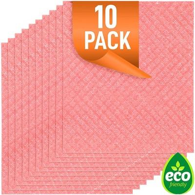 Zulay Kitchen Reusable Eco-Friendly Swedish Dishcloth (10 Pack)-Reusable Eco-Friendly Swedish Dishcloth 10 Pack (Rose)