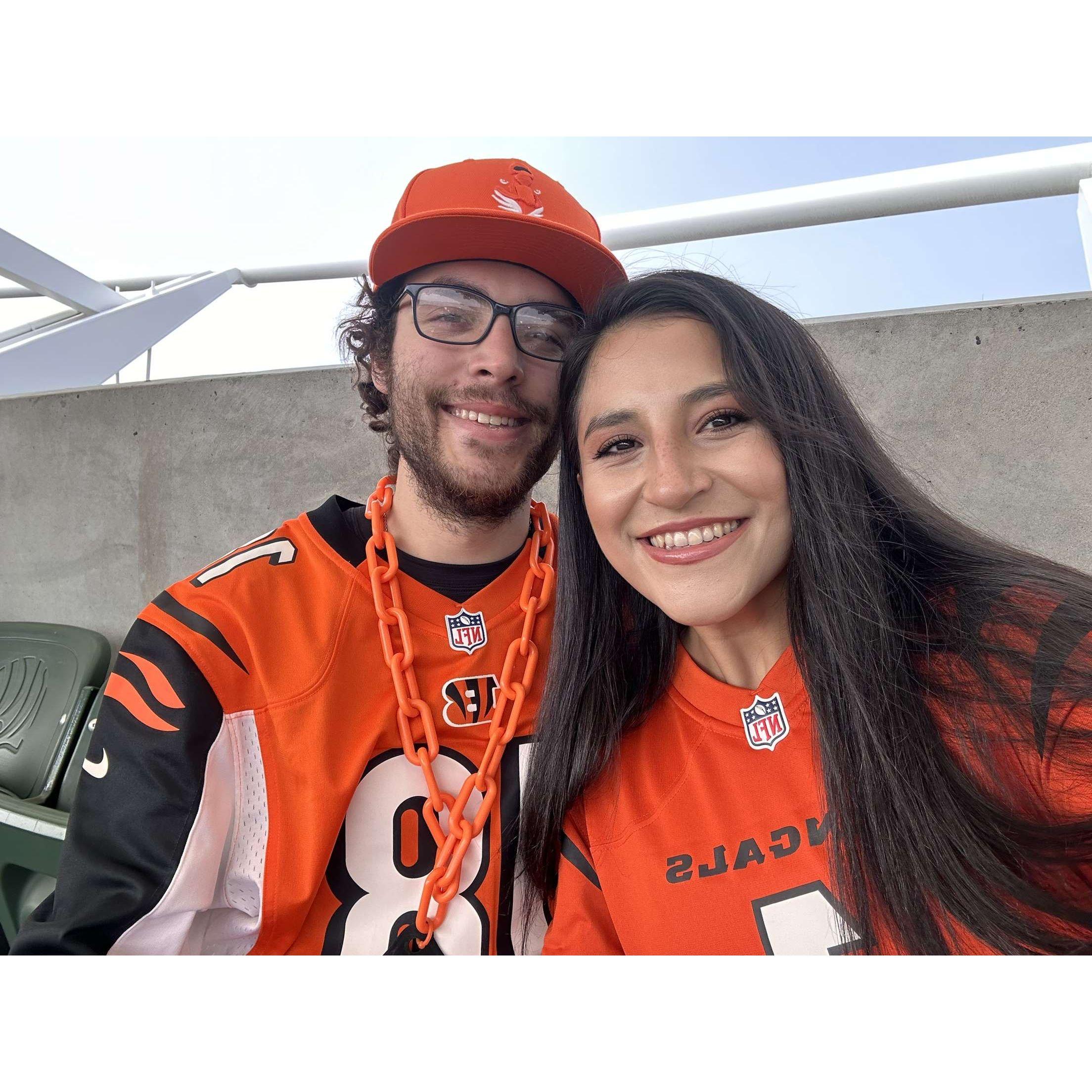Our first Bengals game together! Our ears are still ringing!