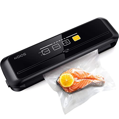 KOIOS Vacuum Sealer Machine, Automatic Food Saver Vacuum Sealer, 80 kpa Food Sealer with Cutter, Dry & Moist Modes, with up to 40 Consecutive Seals, Fresh up to 7x Longer