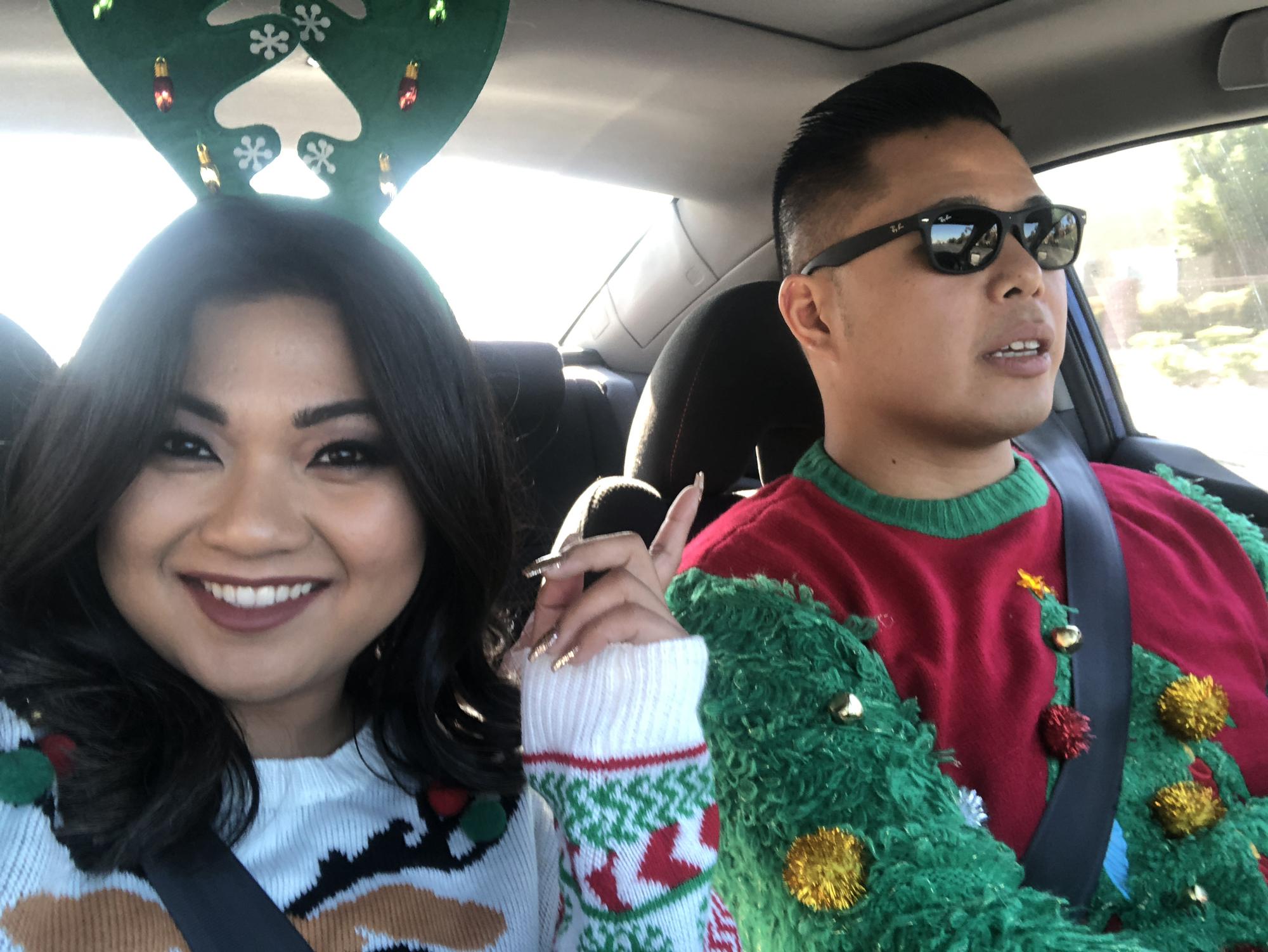 When Drew was forced to wear an ugly sweater. 🥲