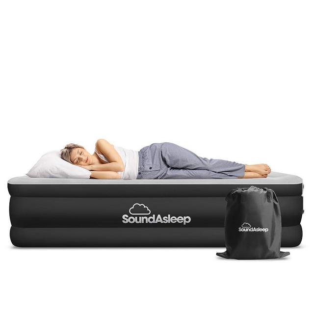 SoundAsleep Dream Series Luxury Air Mattress with ComfortCoil Technology & Built-in High Capacity Pump for Home & Camping- Double Height, Adjustable, Inflatable Blow Up, Portable - Queen Size