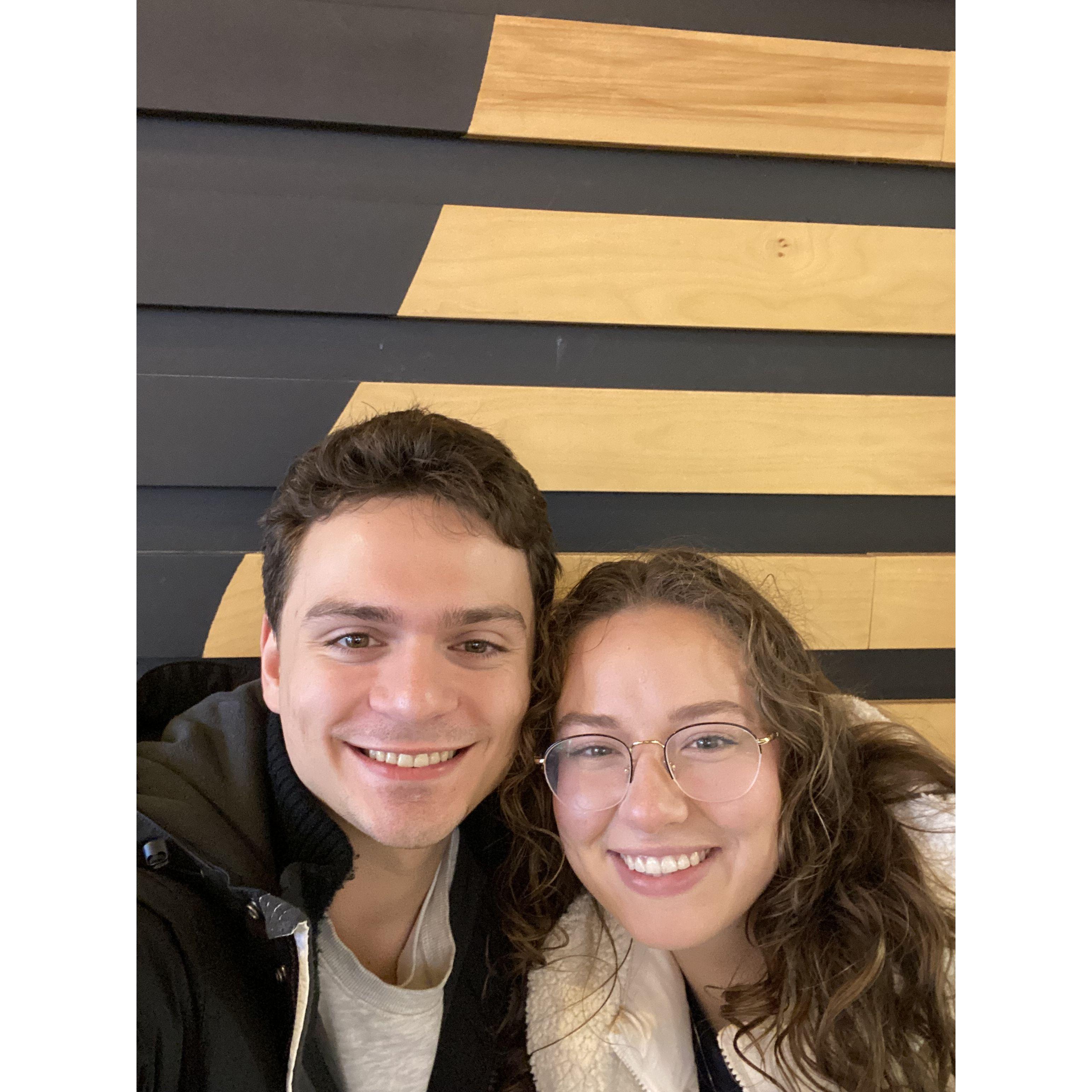 One of our best selfies! We spent about half an hour posing and practicing our wedding day smiles.