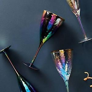 Anthropologie Lustered Wine Glass
