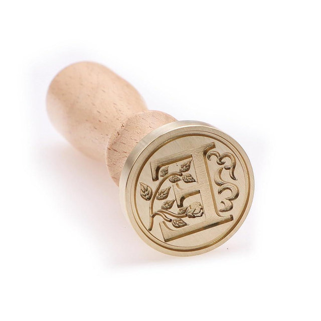 Alphabet Wax Stamps, Engraved Seals, Wax Seals, Brass Seal Heads, Detachable Wood Handles, Suitable envelopes, Wedding Party Invitations, Gift Cards, Holiday Gift Cards E