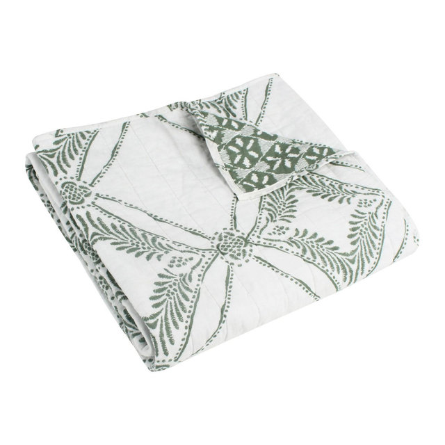 Kemala Sage Quilted Throw - Levtex Home