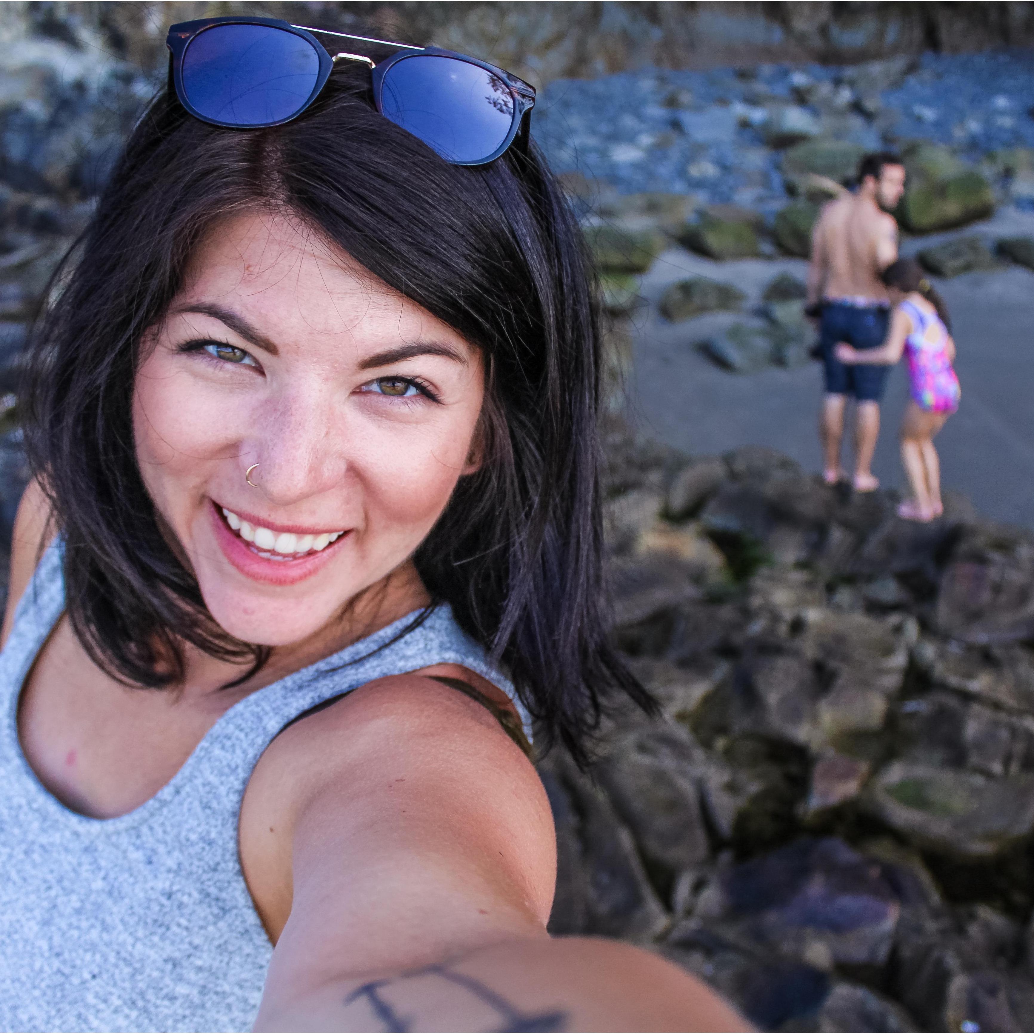 Daddy-Daughter hug photobomb.