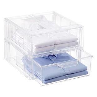 Clear Stackable Shirt & Accessory Drawer Case of 3