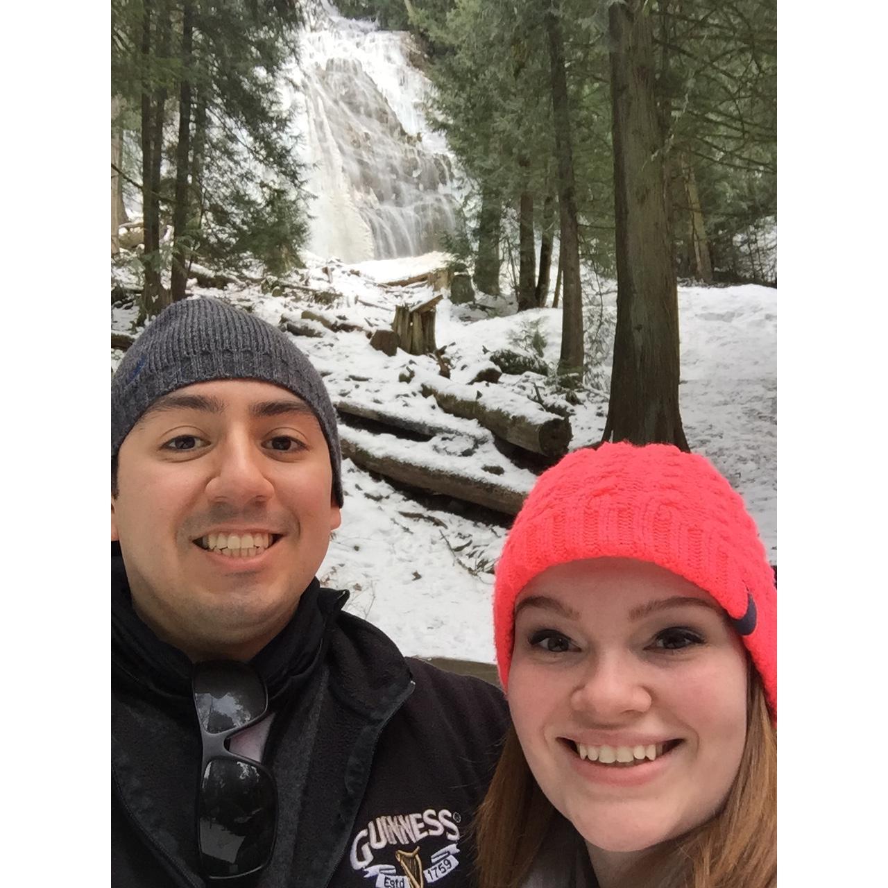 Frozen waterfall in Canada
