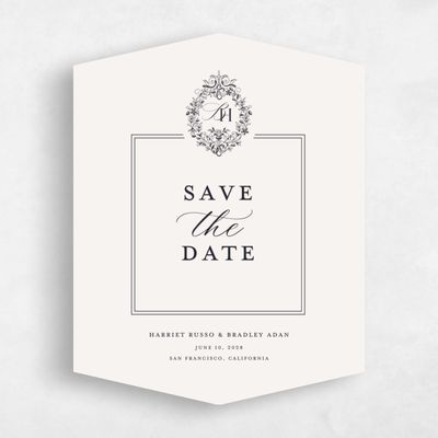 Beige Diamond Wedding Save the Date - Lockwood Portrait