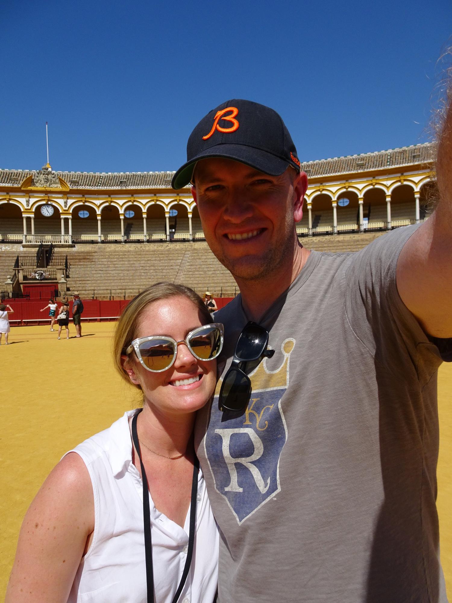 Contemplating a career switch to bull fighting in Seville, Spain - 6/17/18