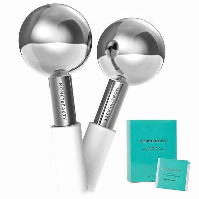 MonétBeauty Stainless Steel Ice Globes for Facials (Silver), Durable Cryo Globes Instantly Reduce Puffiness, Tighten Pores and Sinus Relief, Face Globes for Facial Massages and Daily Beauty Routines