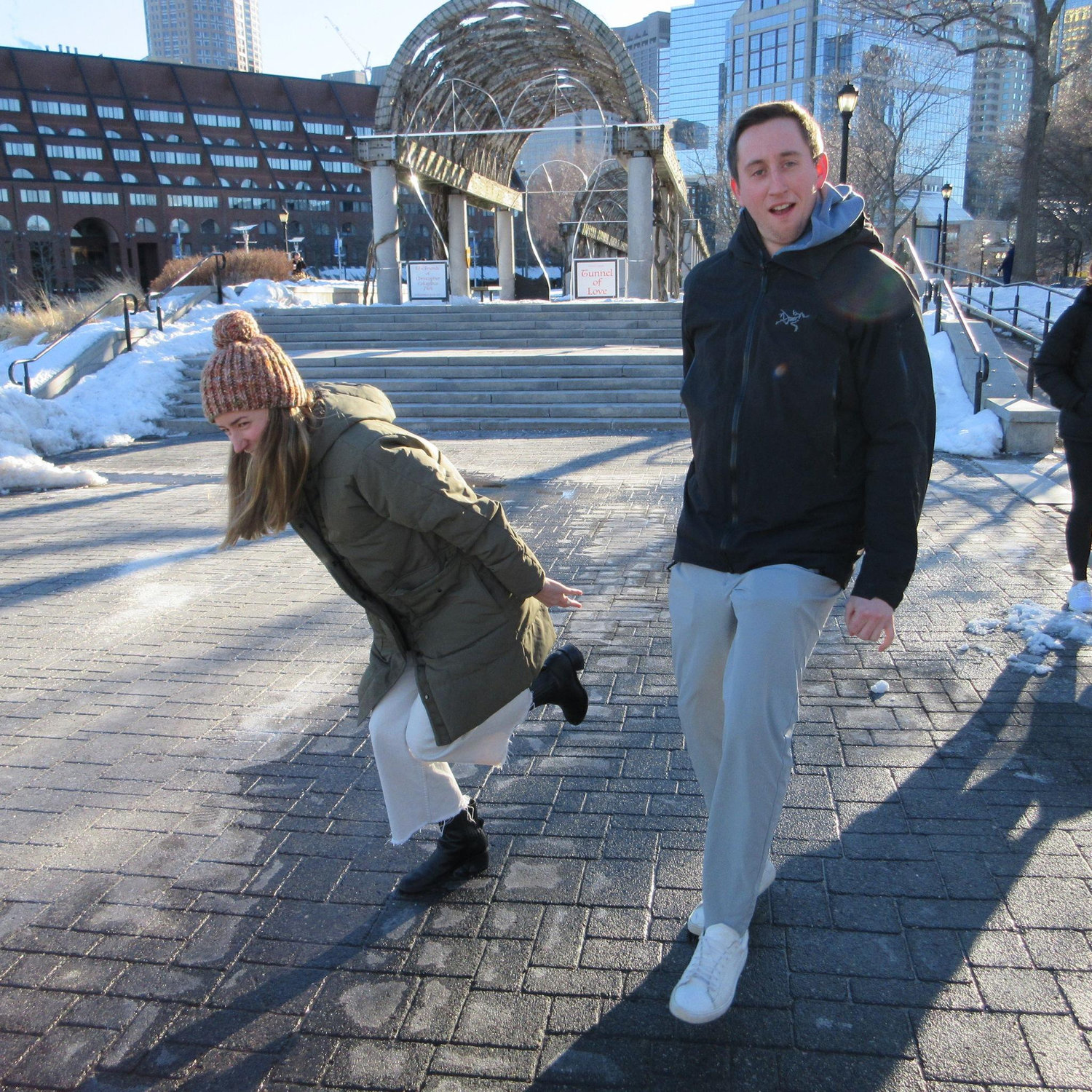 Attempting the griddy on a beautiful day in Boston (February, 2025)