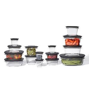 Rubbermaid Plastic 30-Piece Food Storage Container , Grey