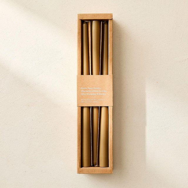 Signature Wax Tapers, Olive, Set of 6
