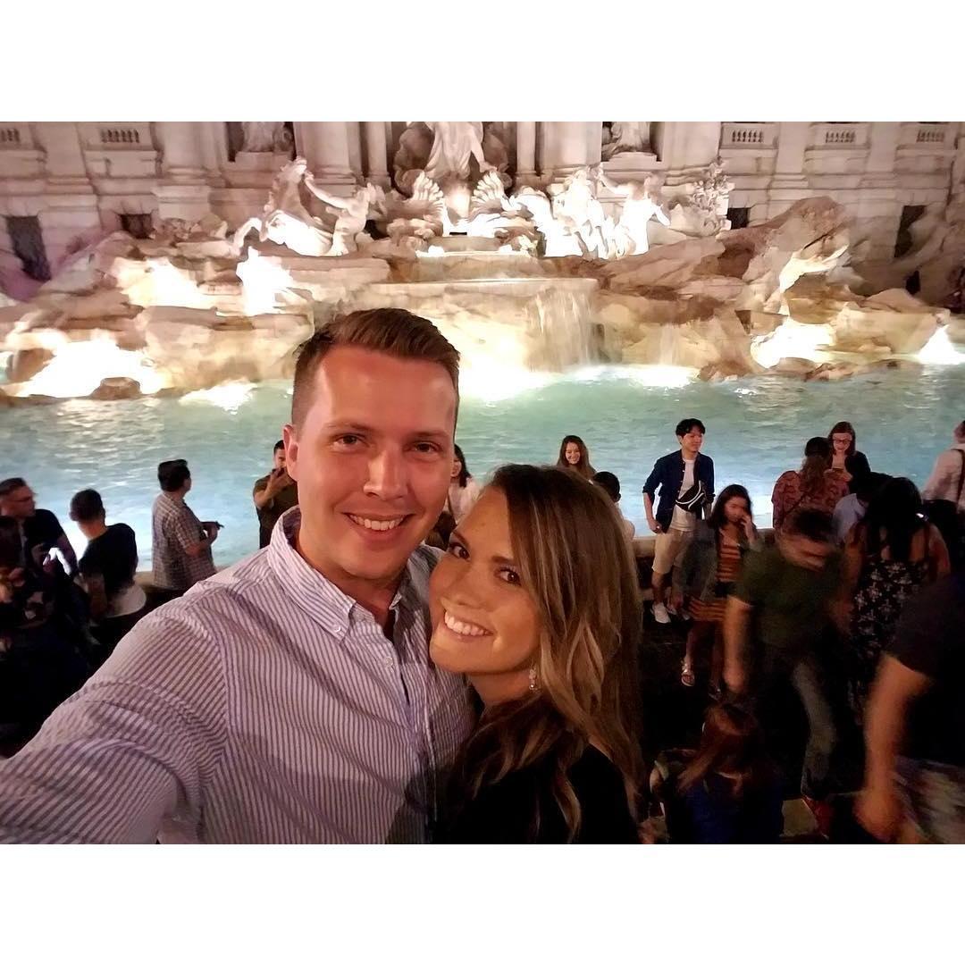 At the Trevi Fountain in Rome, Italy!