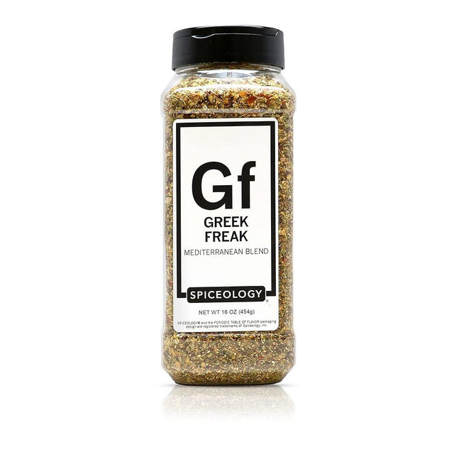 Spiceology – Greek Freak Mediterranean Seasoning – Greek Herbs & Spices for Chicken, Potatoes, Salad, Gyros, Pasta & Pizza – Fresh-Ground, Chef-Crafted Mediterranean Blend – 16 oz