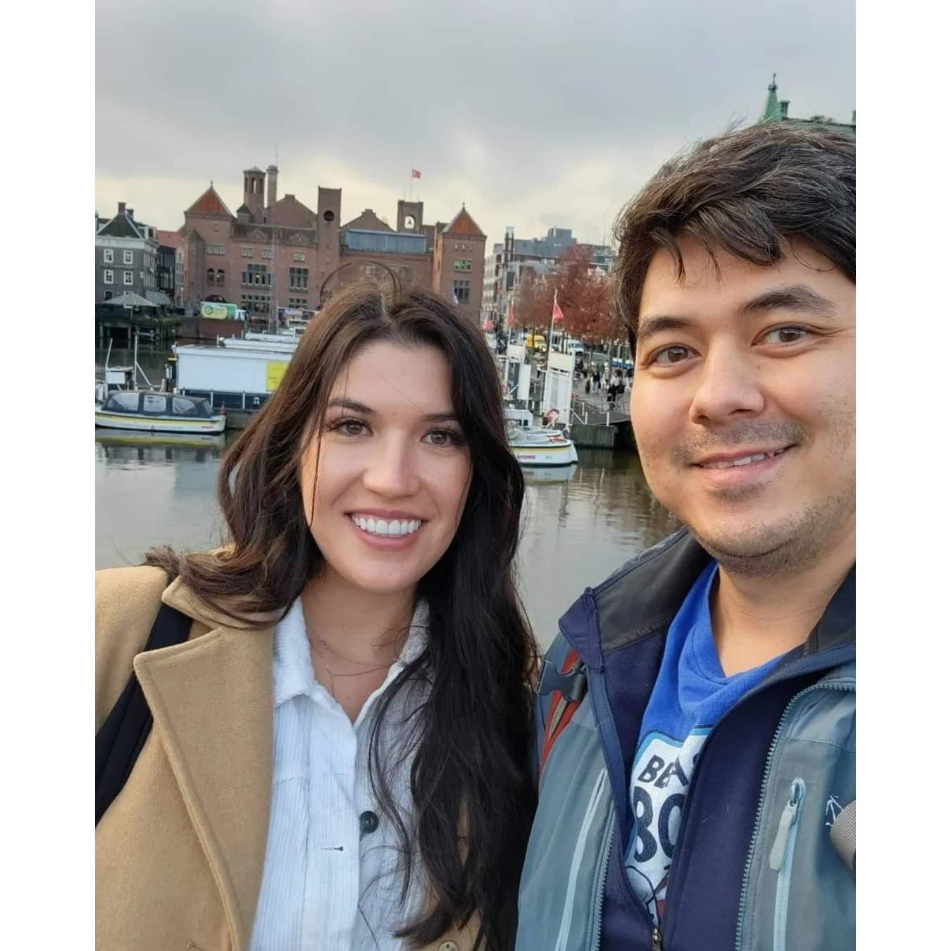 Walking around Amsterdam. Never felt shorter in my life...