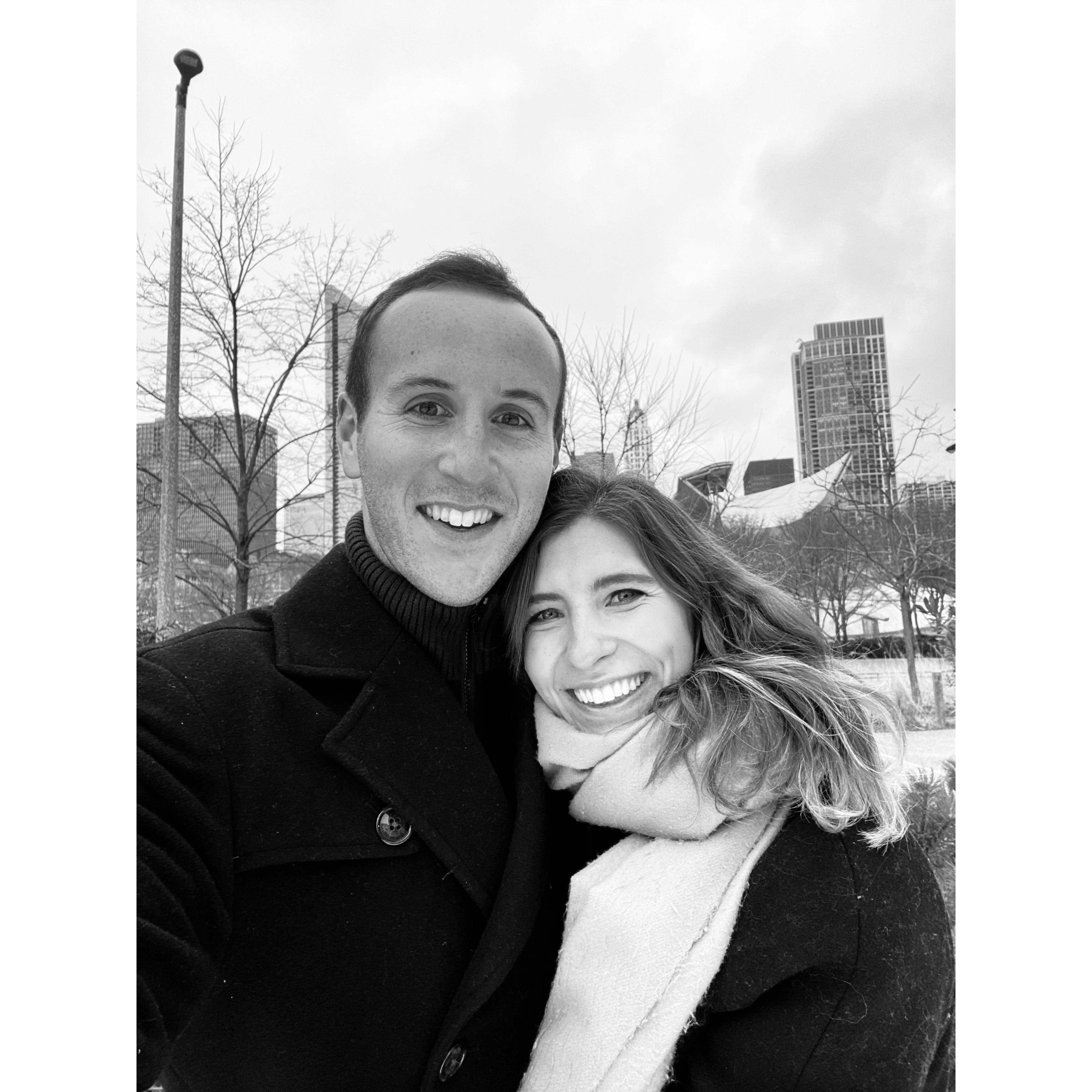 Our first photo together - Chicago, IL