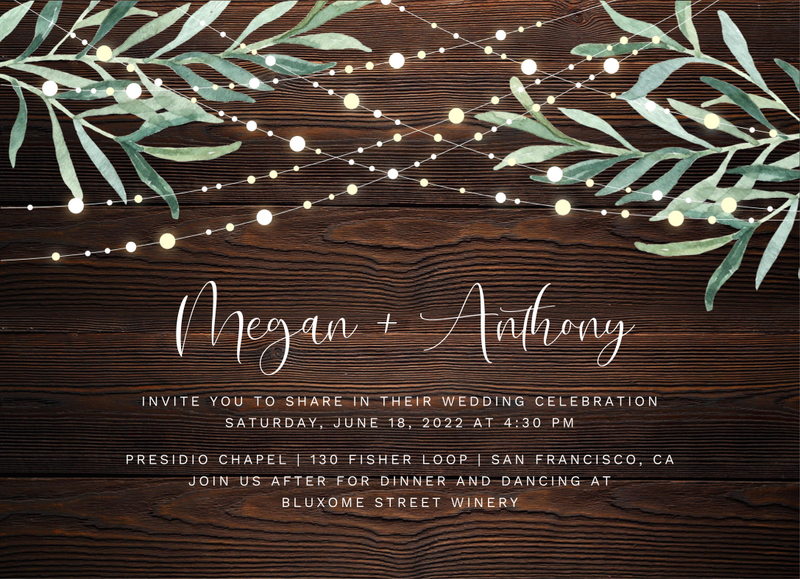 Saranac Lights | Dark Wood | Zola Wedding Invitations