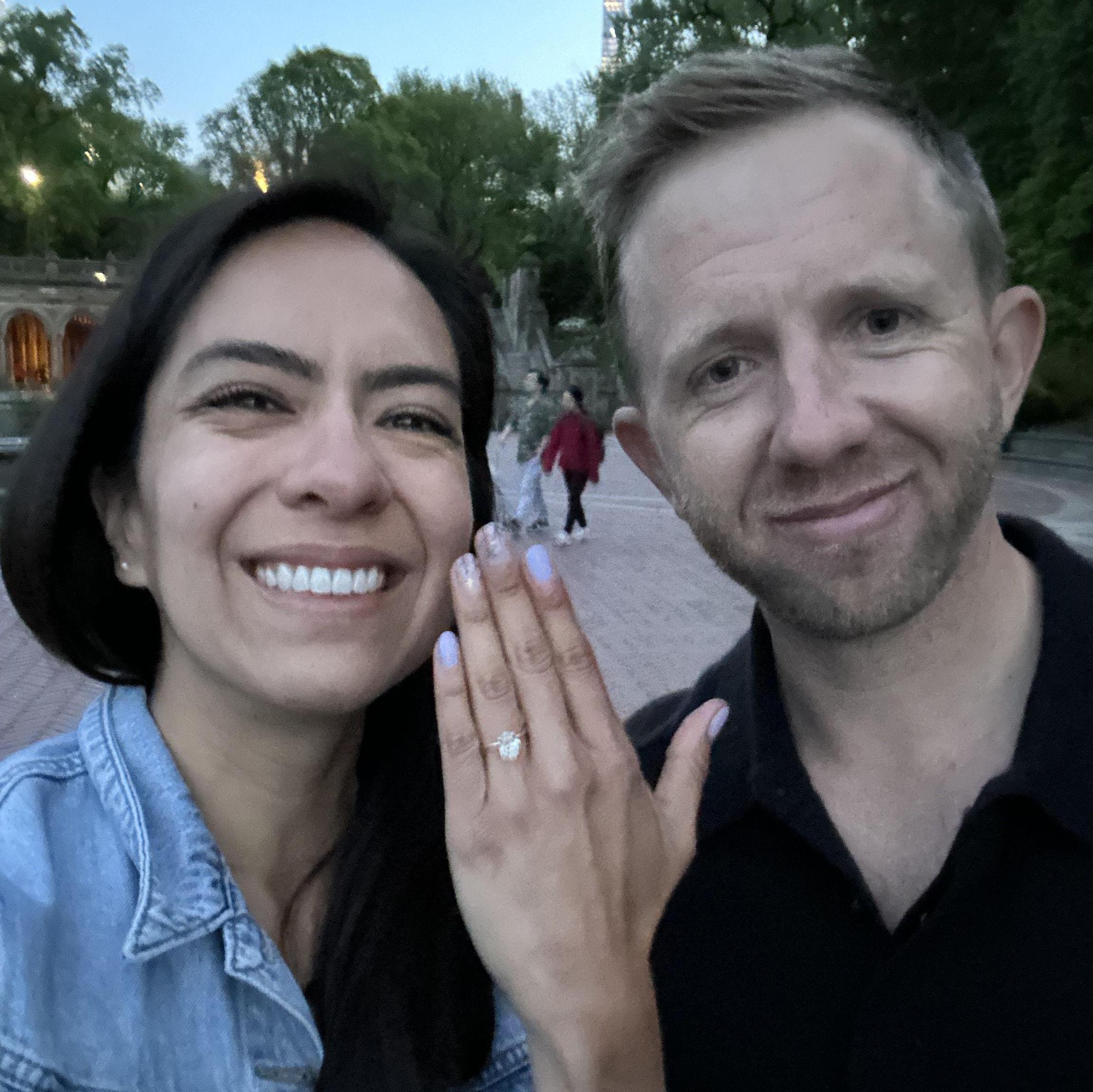 The selfie we took to tell our families the news