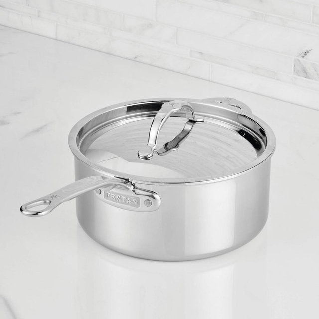 Hestan ProBond Luxe Professional Clad Stainless-Steel Saucepan, 4-Qt.