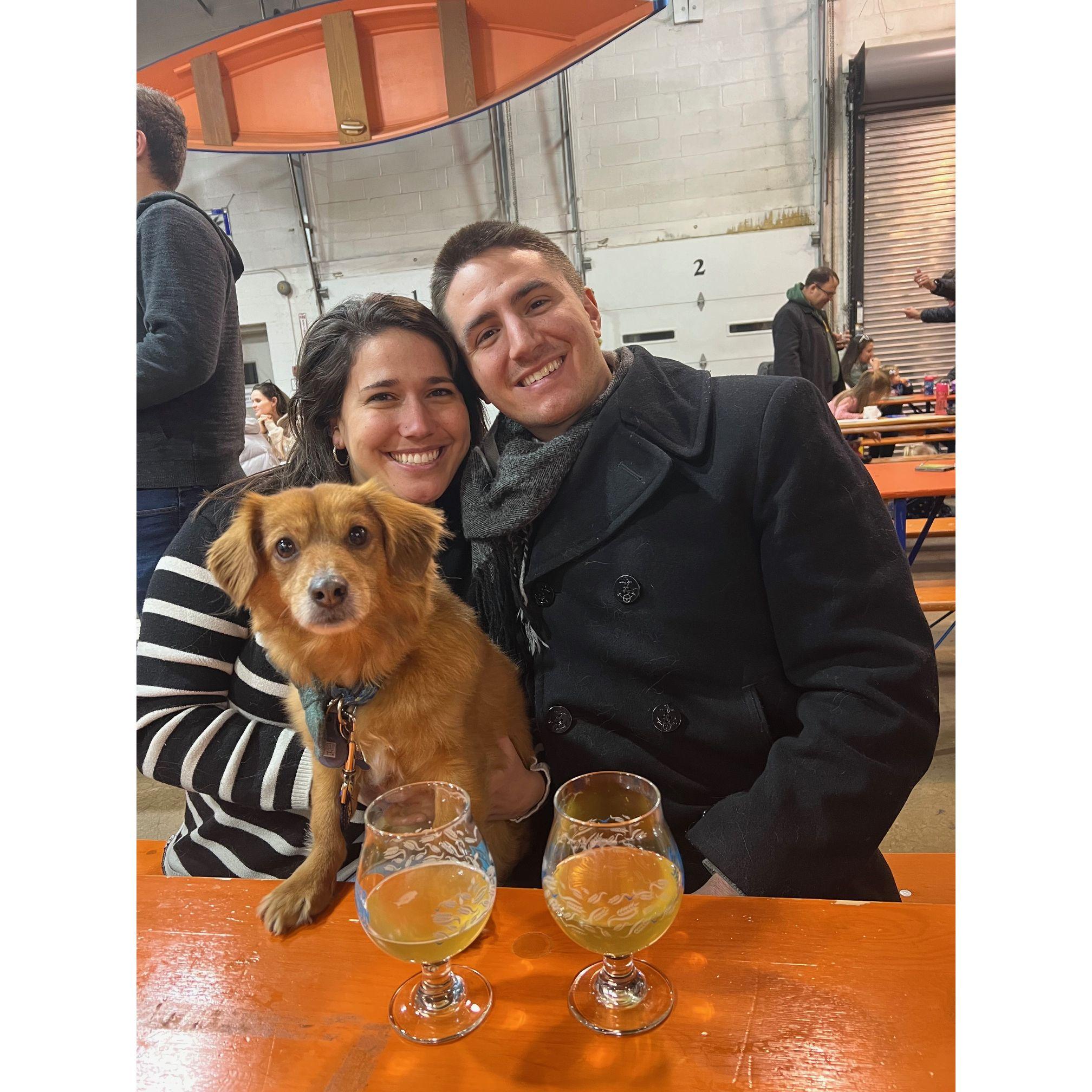 Our little family at Port City Brewery in Alexandria.