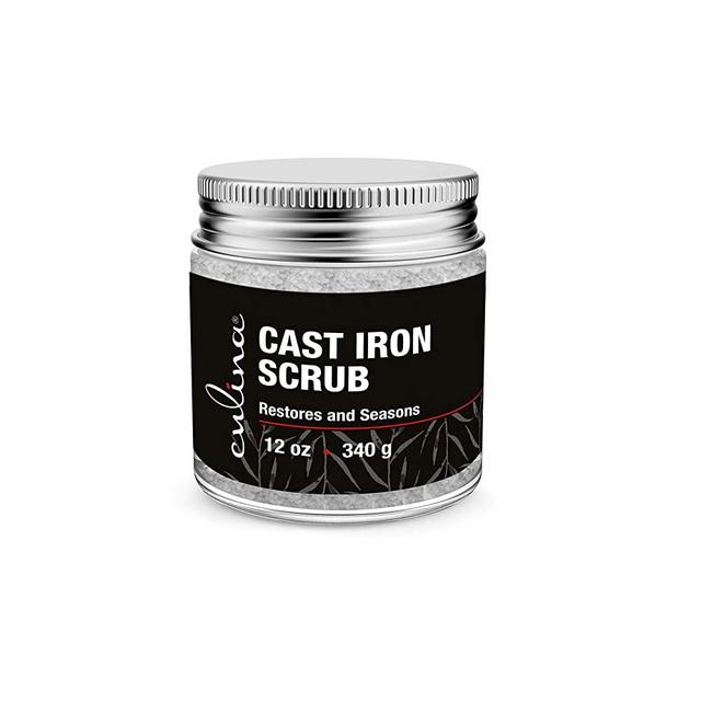Culina Cast Iron Cleaning & Restoring Scrub | Removes Rust Without Scratching & Care Before Cleaning, Washing & Seasoning | 100% Natural | for Cast Iron Skillets, Pans & Cookware