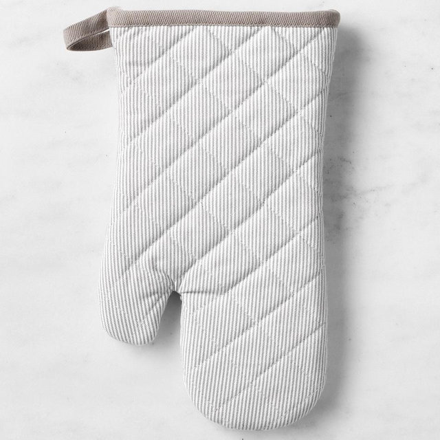 Williams Sonoma Heritage Stripe Oven Mitt - Drizzle Gray