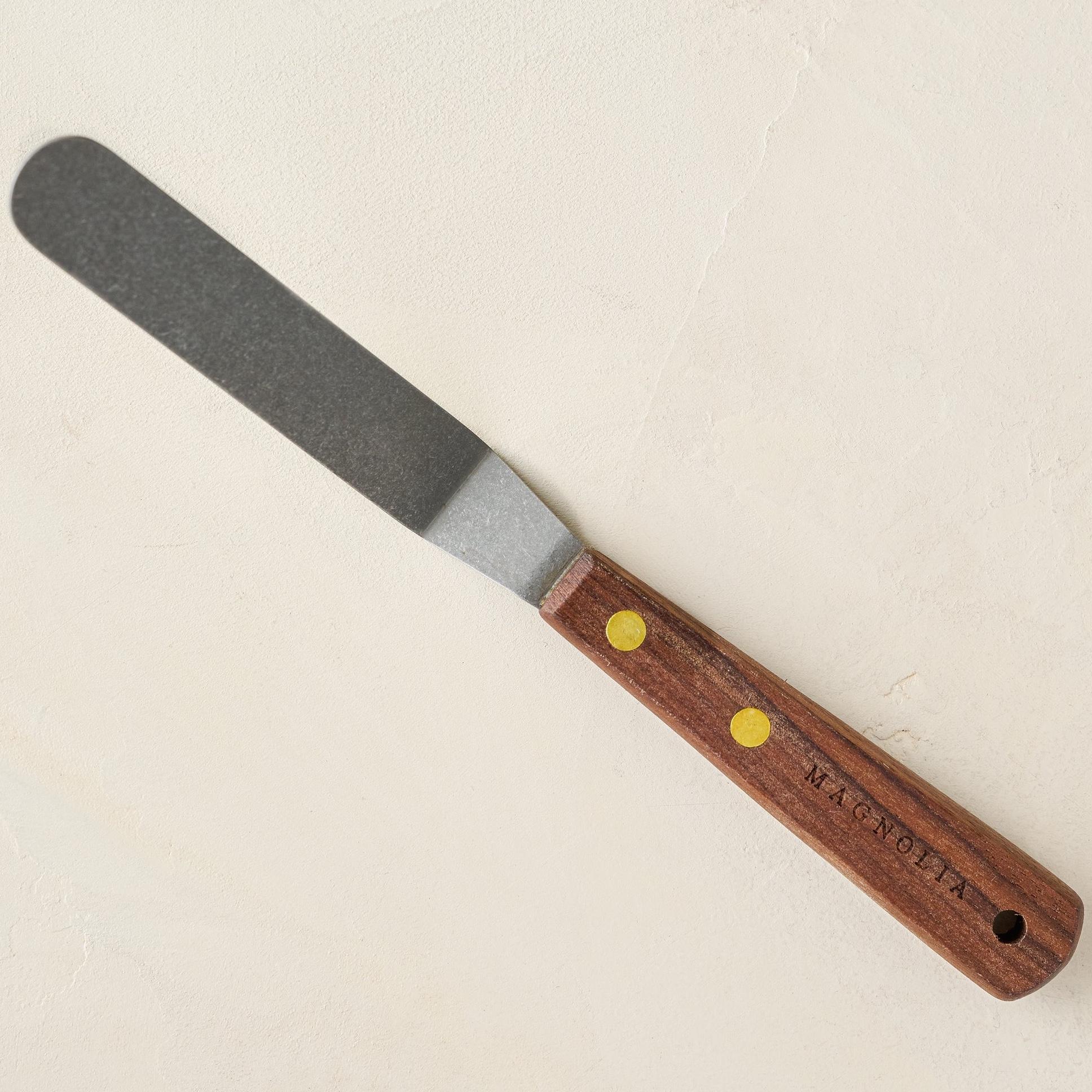 Magnolia Gristmill Collection Walnut Icing Spatula with Vintage Finish